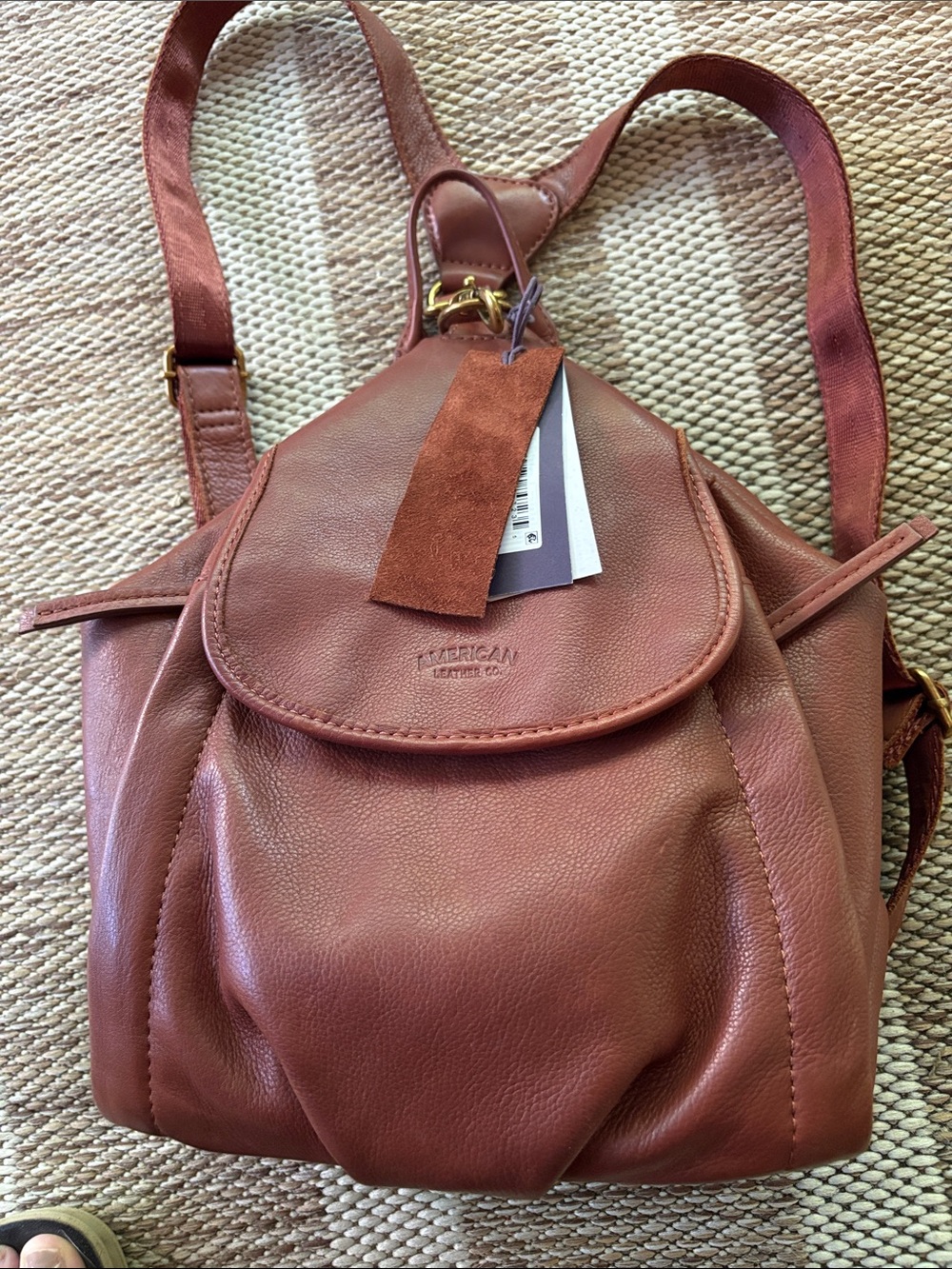 Women's Leather Backpack - Dusty Rose
